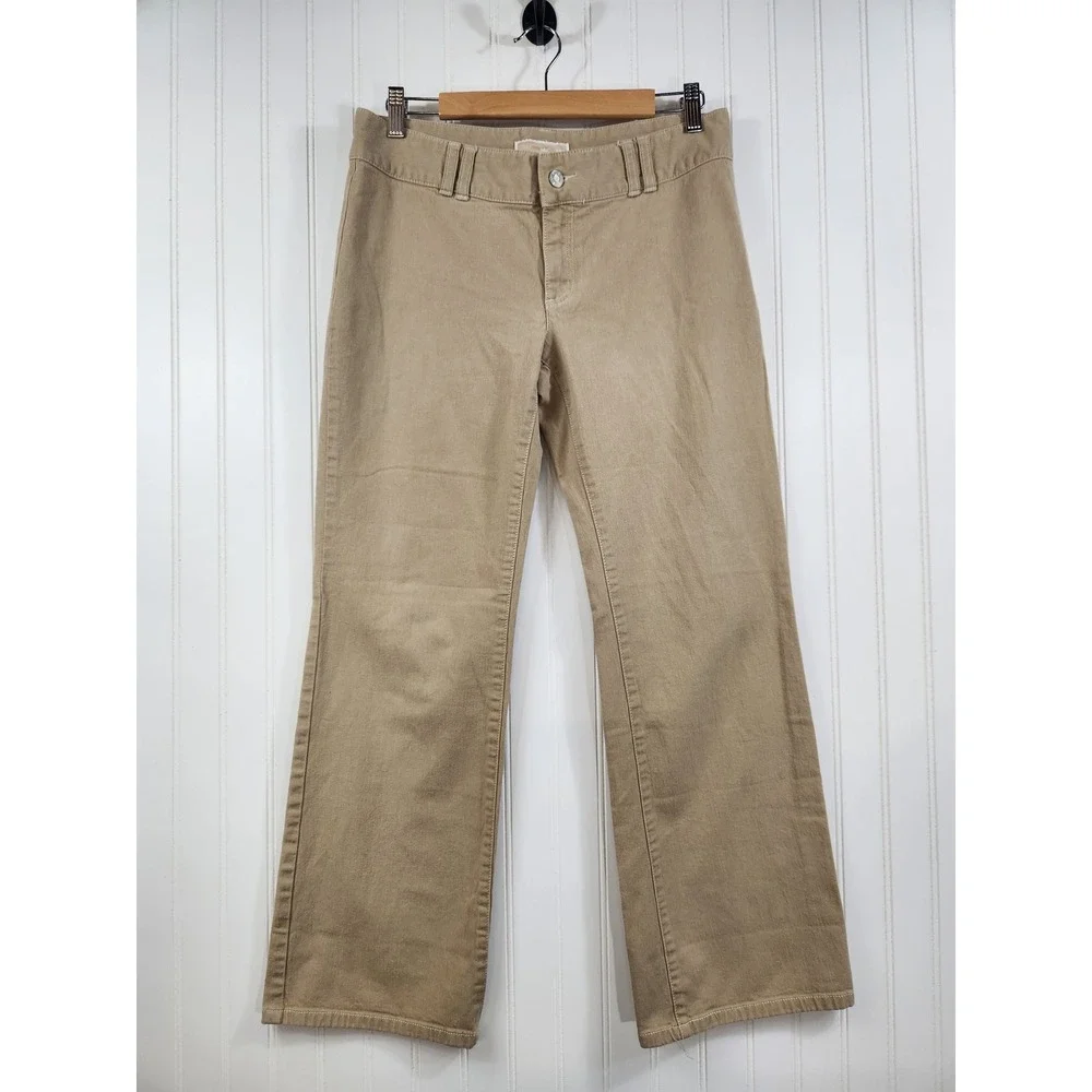 Michael Kors Khaki Cargo Pants Womens 10 Stretch Straight Leg Flap‎ Pocket 34x29